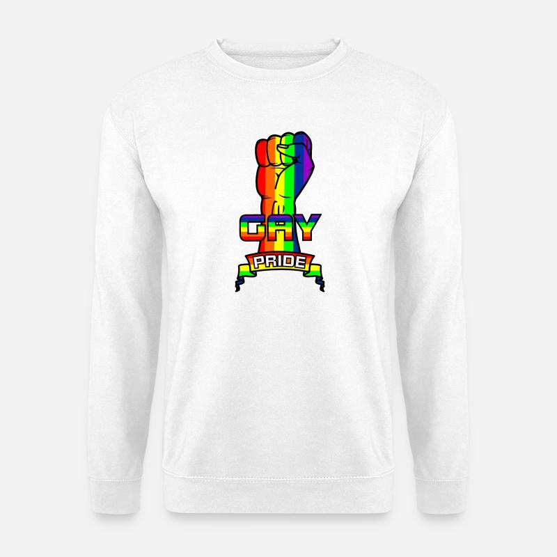 Rainbow gay pride logo 6 - Unisex Sweatshirt - white