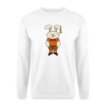 Lapin avec une cloche dans l’oreille - Sweat-shirt Unisexe - blanc - Devant