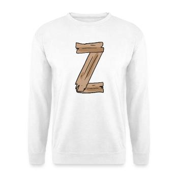 Letter Z Wooden Wooden Letter Name - Unisex Sweatshirt - white - Front