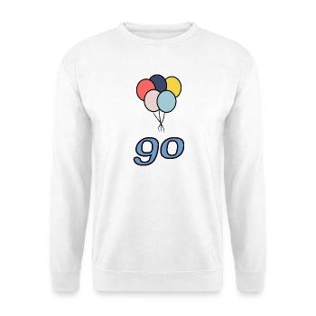 90. 90 ANS. 90e ANNIVERSAIRE. ANNIVERSAIRE 90 ANS. - Sweat-shirt Unisexe - blanc - Devant