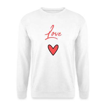 LIEBE. HERZ. PAPA. MAMA. Junggesellinnenabschied. BEBE. KIND. HERZ - Unisex Pullover - Weiß - Vorne