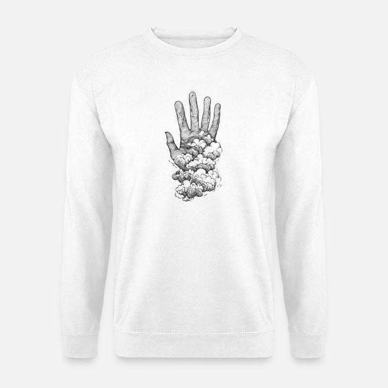 Hand in the clouds - Unisex Pullover - Weiß