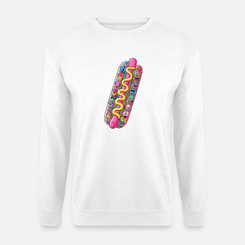 A happy hot dog - Unisex Pullover - Weiß