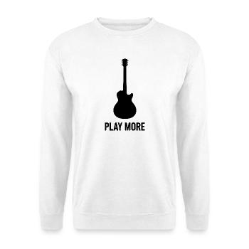 Play More – Bold Guitar Silhouette Music Lover T-S - Unisex Sweatshirt - white - Front
