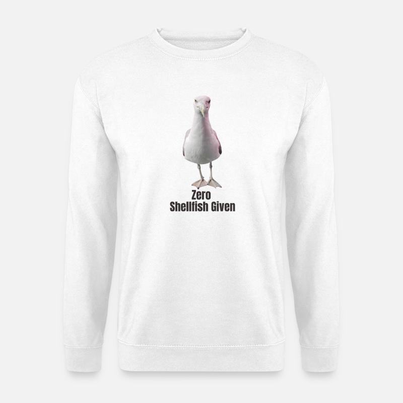 Abstrakte Möwe mit farbigen Akzenten - Unisex Pullover - Weiß