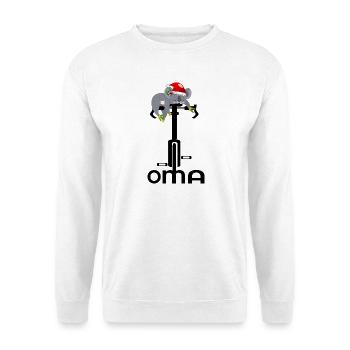 WEIHNACHTEN OMA FAHRRADFAHRERIN KOALA - Unisex Pullover - Weiß - Vorne