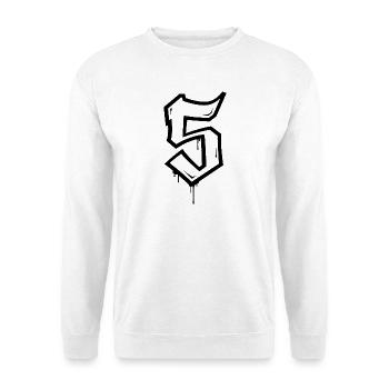 Graffiti style number 5 design - Unisex Sweatshirt - white - Front