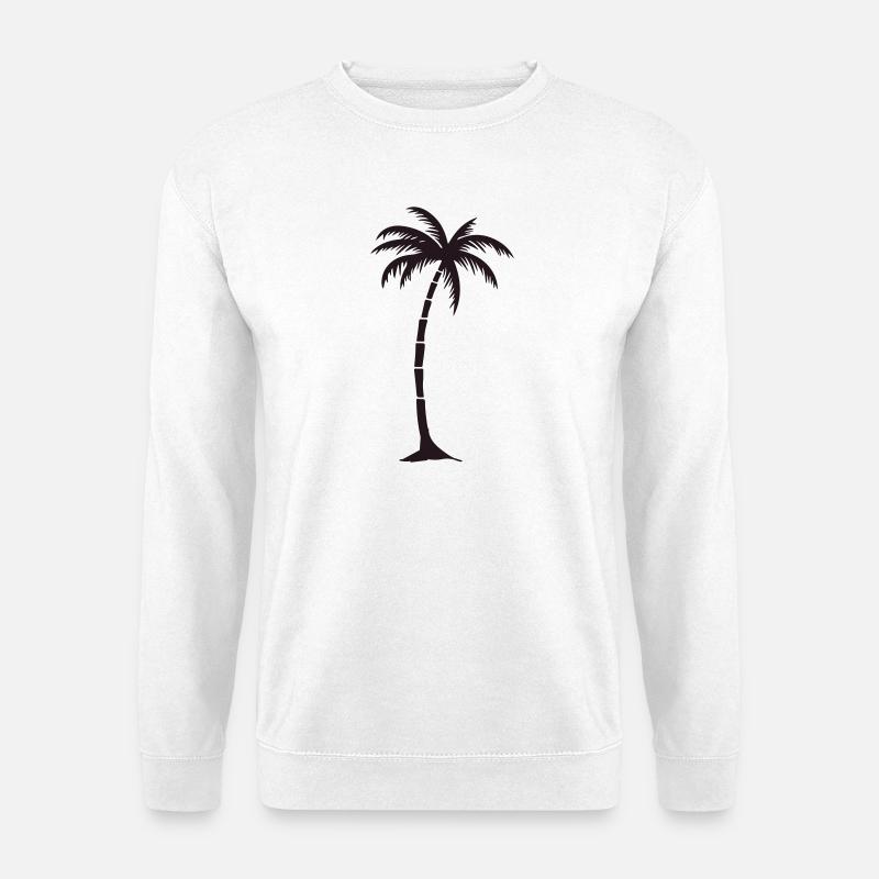 Elegant Palm Tree Black Silhouette - Unisex Sweatshirt - white