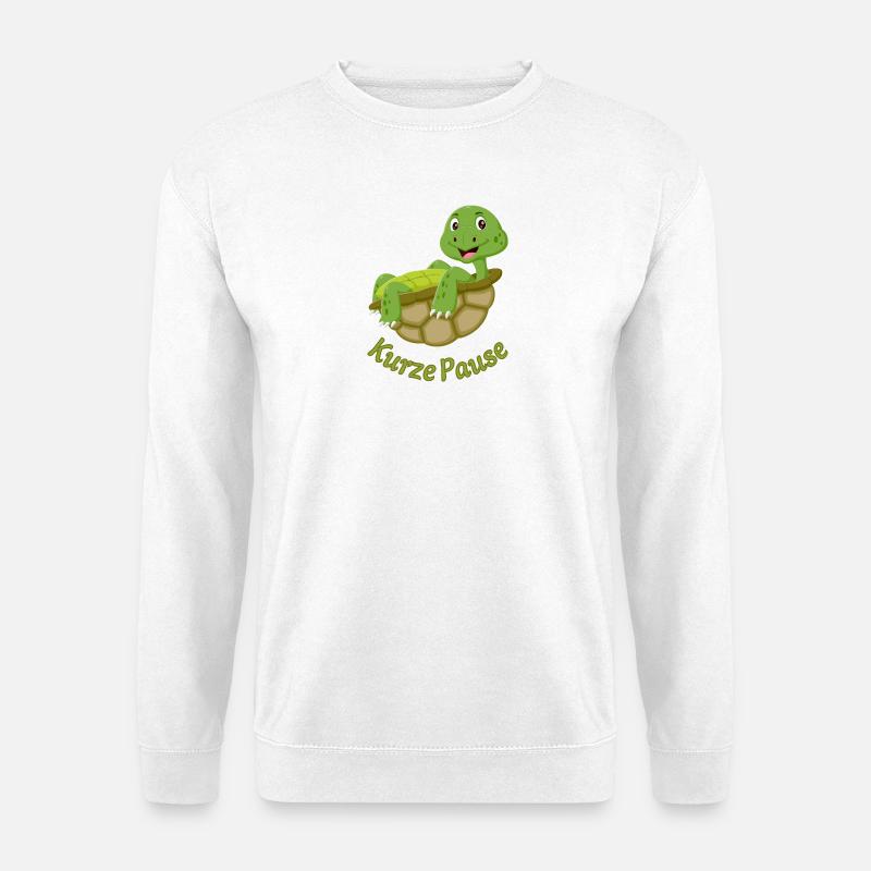 Niedlicher Schildkröten Cartoon Druck Pause - Unisex Pullover - Weiß