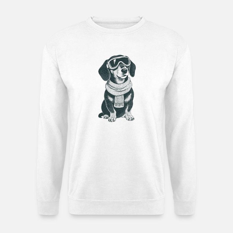Winter Dackel - Unisex Pullover - Weiß