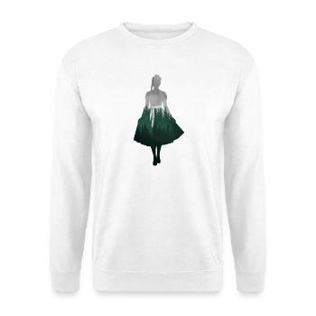 Dirndl Silhouette with Forest – Alpine Style Elegant - Unisex Sweatshirt - white - Front