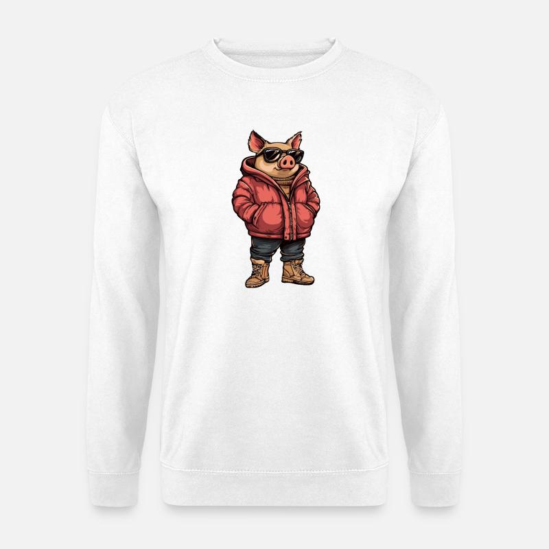 Pig Cool Winter - Unisex Sweatshirt - white