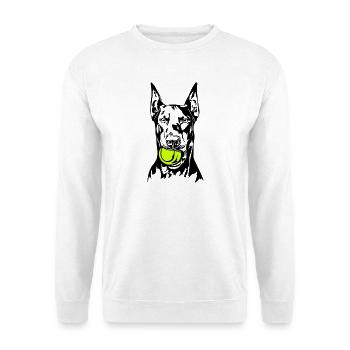 Doberman Ball Ball Junkie Dogs Wilsigns - Unisex Sweatshirt - white - Front