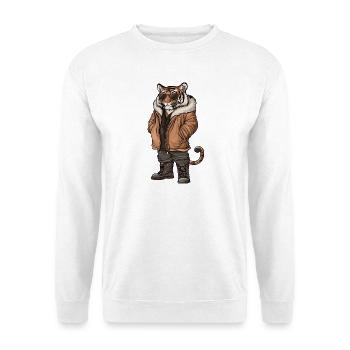 Tiger Cool Winter - Unisex Pullover - Weiß - Vorne