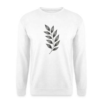 Gray Leaf Branches Botanical Minimal Lines - Unisex Sweatshirt - white - Front