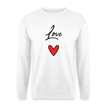 HERZ. ICH LIEBE DICH. NUR LIEBE. LIEBE. ICH LIEBE DICH - Unisex Pullover - Weiß - Vorne