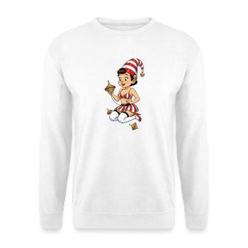 Kabouter meisje met tol - Unisex Sweatshirt - white - Front