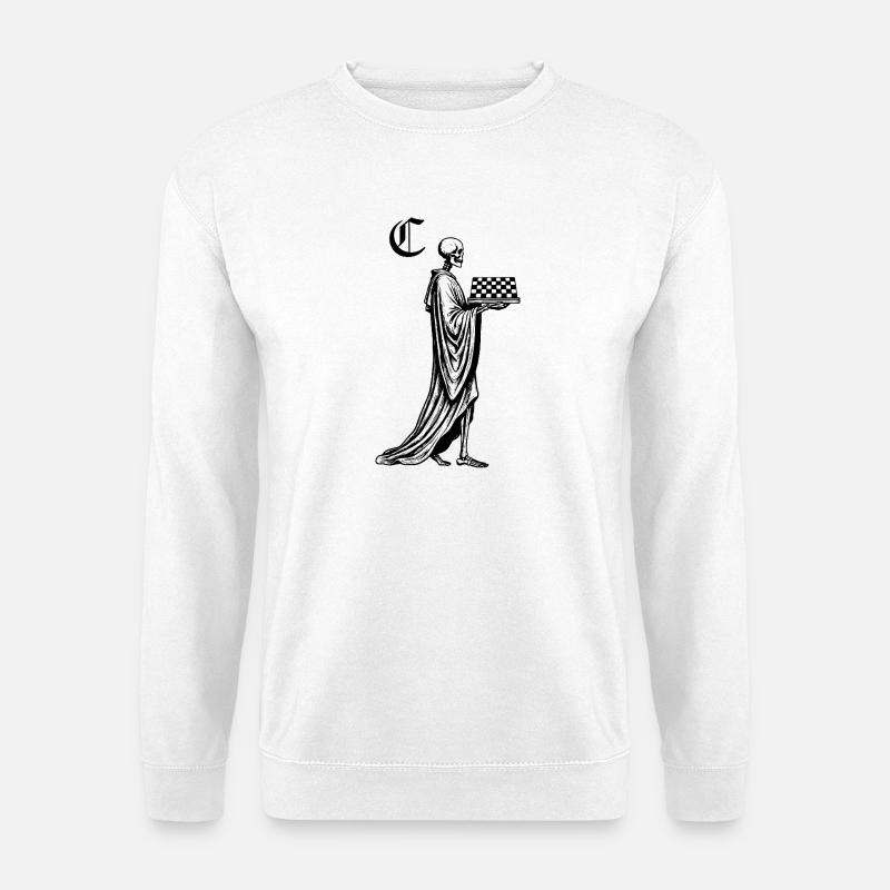 Skelett mit Schachbrett - Unisex Pullover - Weiß