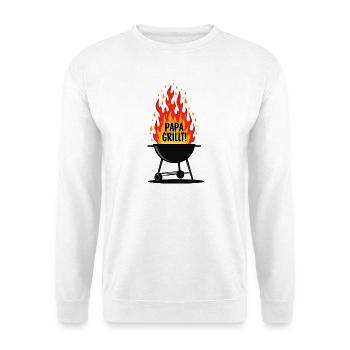 Grillen Grillsaison Papa Am Grill Papa Grillt - Unisex Pullover - Weiß - Vorne