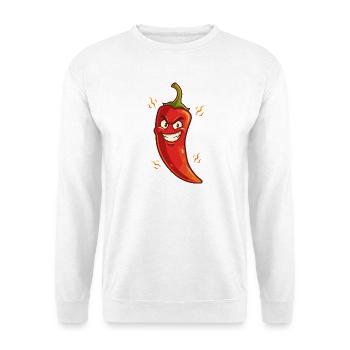 Dessin animé Angry Chili – Flamy & Naughty - Sweat-shirt Unisexe - blanc - Devant