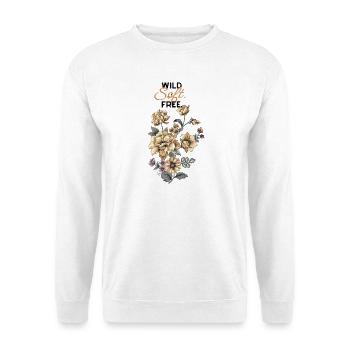 Floral design "Wild.Soft.Free" - Unisex Sweatshirt - white - Front