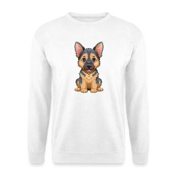 Kuscheliger Schäferhund Cartoon - Unisex Pullover - Weiß - Vorne