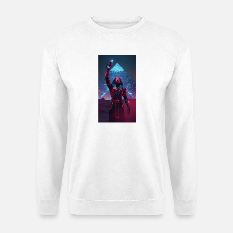 Pharaoh in neon light - Unisex Sweatshirt - white