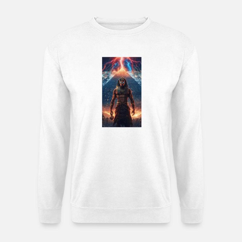 Donnerpharao vor der Pyramide - Unisex Pullover - Weiß