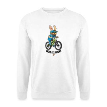 Send It Bunny Mountainbike Rider - Unisex Pullover - Weiß - Vorne