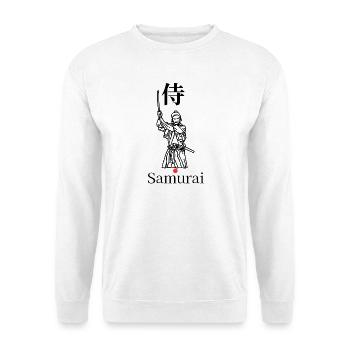 Samurai Symbol Minimal Schwarz Weiß Rot - Unisex Pullover - Weiß - Vorne
