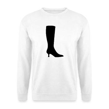 Black Boot Silhouette - Unisex Pullover - Weiß - Vorne