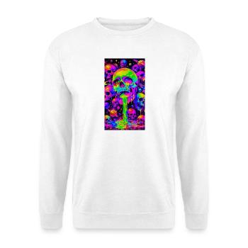 Psychedelische Neon-Skelette - Unisex Pullover - Weiß - Vorne