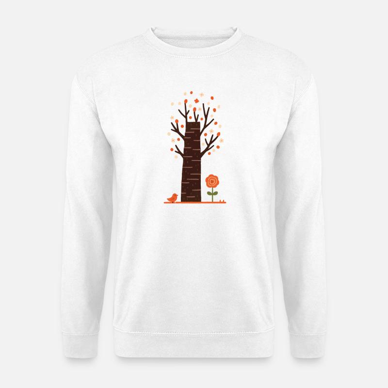 Whimsical Blossom Tree with Bird - Unisex Sweatshirt - white