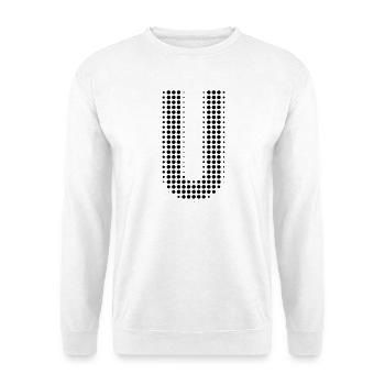 Buchstabe U – Punktmuster Initial Design - Unisex Pullover - Weiß - Vorne