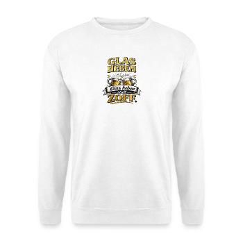 Raising a glass instead of a quarrel – vintage beer banner - Unisex Sweatshirt - white - Front