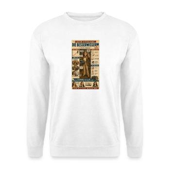Die Besserwisserin – ungefragt kompetent - Unisex Pullover - Weiß - Vorne - Alina (178cm) & Michal (187cm)