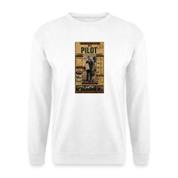 Der Pilot – ruhig bleiben, er hat eine Checkliste - Unisex Pullover - Weiß - Vorne