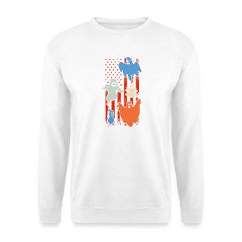 Halloween Ghost Halloween US Flag Halloween Ghost - Unisex Sweatshirt - white - Front
