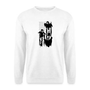Fantôme d’Halloween Halloween Fantôme du drapeau américain - Sweat-shirt Unisexe - blanc - Devant