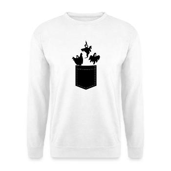Funny Halloween Pocket Halloween Ghost - Unisex Pullover - Weiß - Vorne