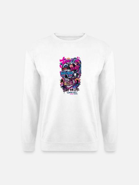 "Surfer for Life" Honolulu - Unisex Pullover - Weiß