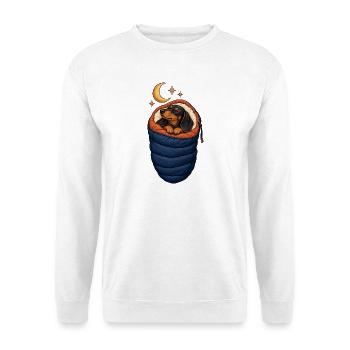 Dackel unter Sternen - Unisex Pullover - Weiß - Vorne - Alina (178cm) & Michal (187cm)