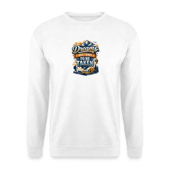 Träume müssen genommen werden - Unisex Pullover - Weiß - Vorne - Alina (178cm) & Michal (187cm)