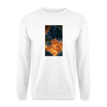 Lagerfeuer Bärenfreundschaft - Unisex Pullover - Weiß - Vorne - Alina (178cm) & Michal (187cm)