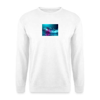 Neon Shark Sprinter Design - Unisex Sweatshirt - white - Front