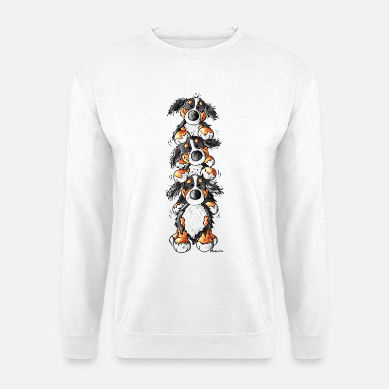 Goldige Berner Sennenhunde - Hunde - Unisex Pullover - Weiß