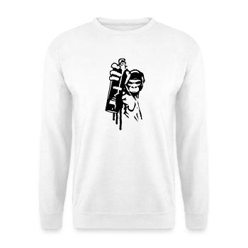cooler Street Art Gorilla Sprayer im Graffiti Stil - Unisex Pullover - Weiß - Vorne
