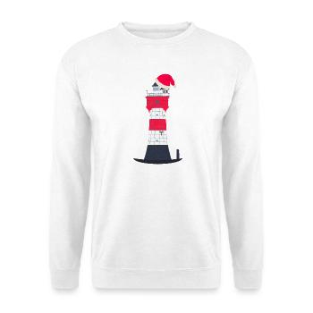 Noël, Red Sand Lighthouse avec chapeau rouge - Sweat-shirt Unisexe - blanc - Devant