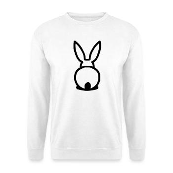 Lapin mignon par derrière - Sweat-shirt Unisexe - blanc - Devant