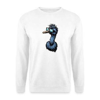 Emu & Ostrich with Cool Sunglasses - Unisex Sweatshirt - white - Front